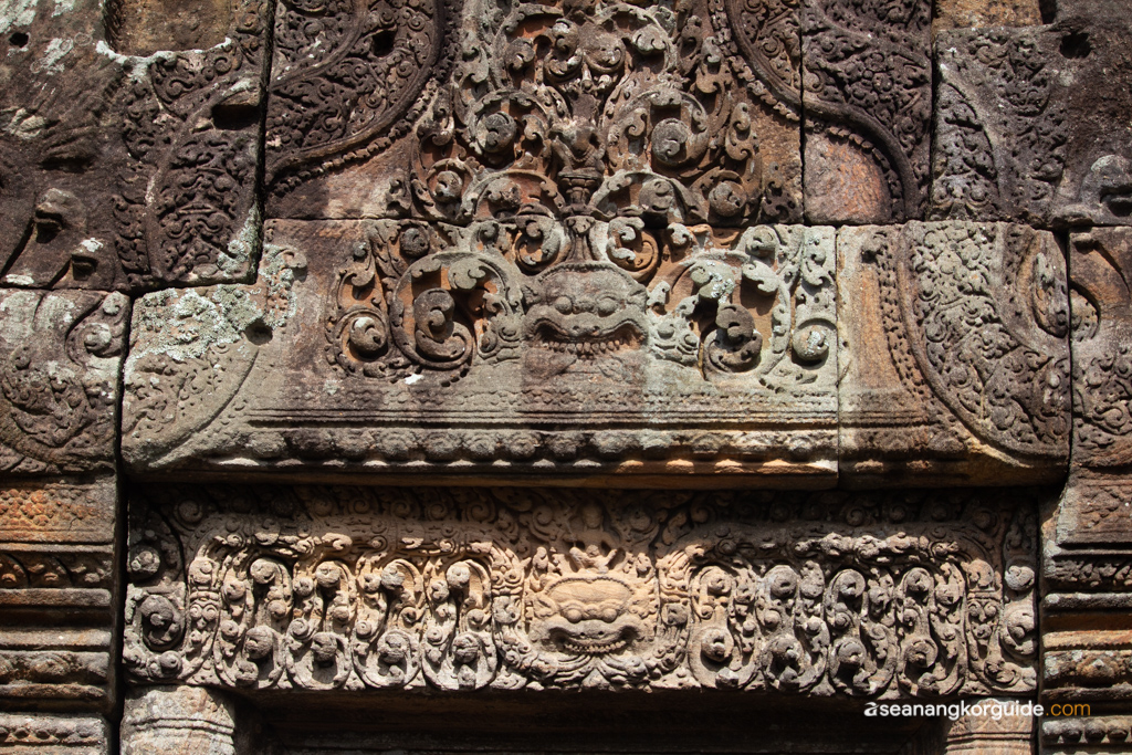 Amazing sculpture at Preah Vihear temple in Cambodia
