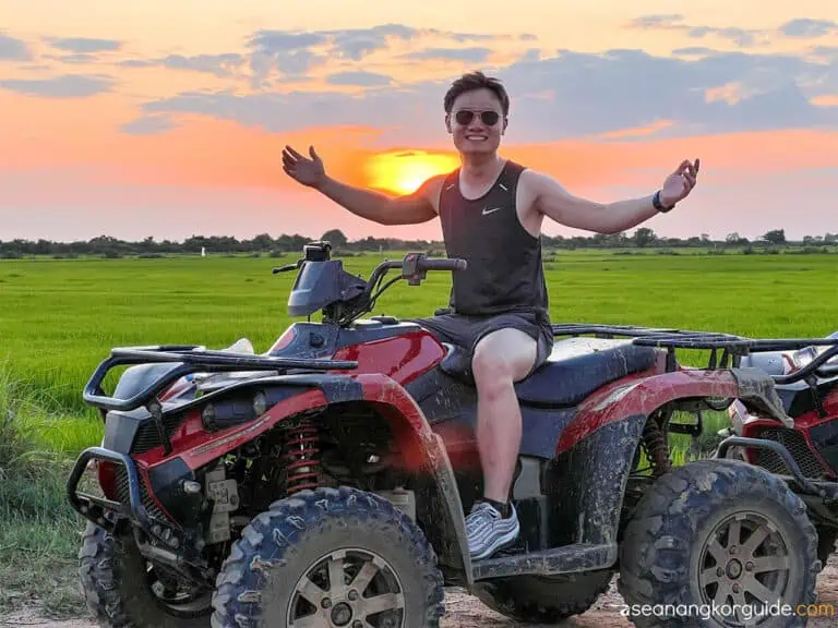Enjoy the Siem Reap Countryside Quad Bike Tour with sunset